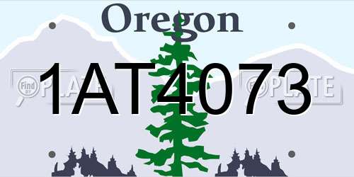 1AT4073 Oregon License Plate