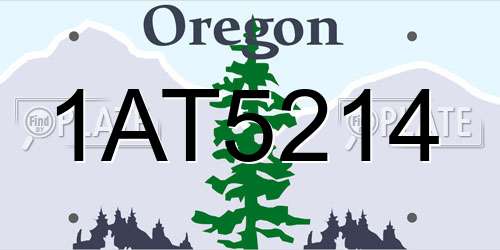 1AT5214 Oregon License Plate