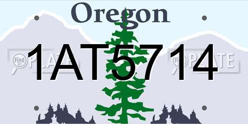 1AT5714 Oregon License Plate