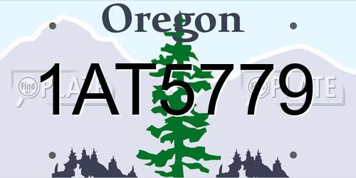 1AT5779 Oregon License Plate