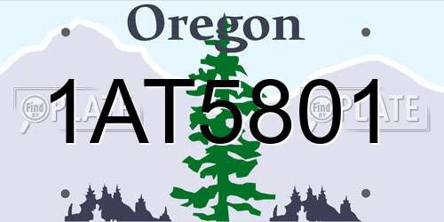 1AT5801 Oregon License Plate