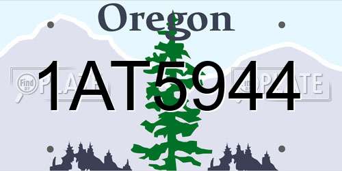 1AT5944 Oregon License Plate