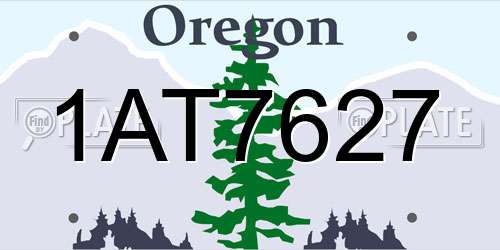 1AT7627 Oregon License Plate