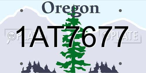1AT7677 Oregon License Plate