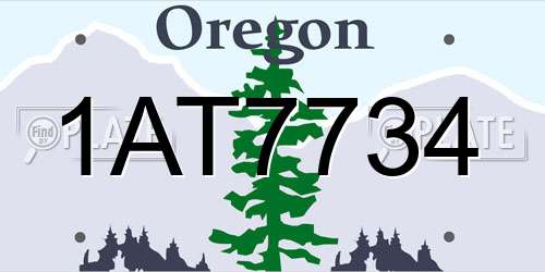 1AT7734 Oregon License Plate