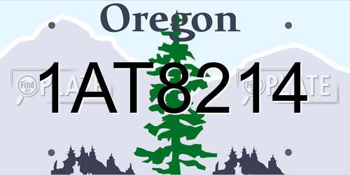 1AT8214 Oregon License Plate