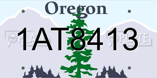 1AT8413 Oregon License Plate