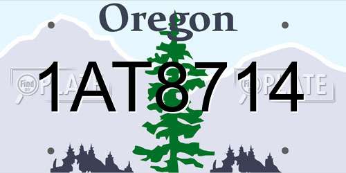 1AT8714 Oregon License Plate