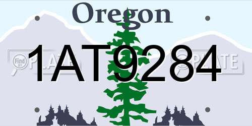 1AT9284 Oregon License Plate