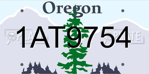 1AT9754 Oregon License Plate