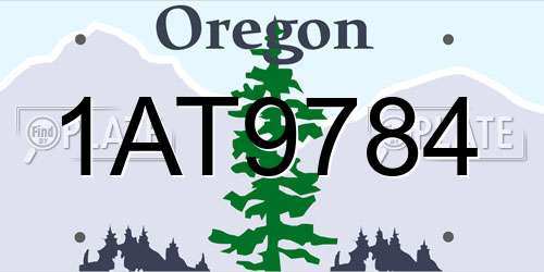 1AT9784 Oregon License Plate