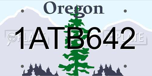 1ATB642 Oregon License Plate