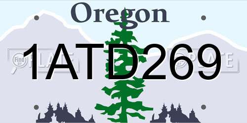 1ATD269 Oregon License Plate