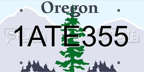 1ATE355 Oregon License Plate