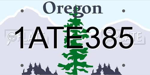 1ATE385 Oregon License Plate