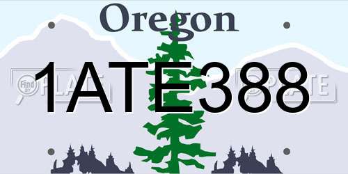 1ATE388 Oregon License Plate