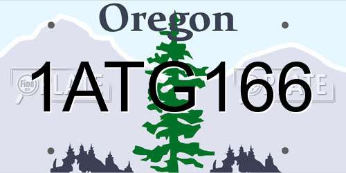 1ATG166 Oregon License Plate