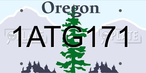 1ATG171 Oregon License Plate