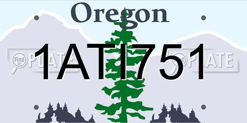 1ATI751 Oregon License Plate