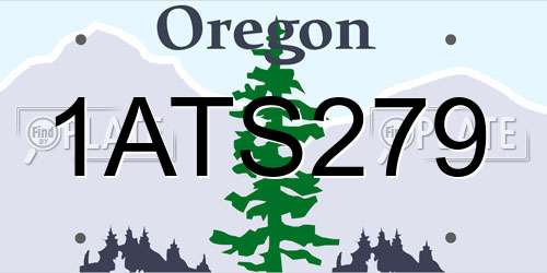 1ATS279 Oregon License Plate