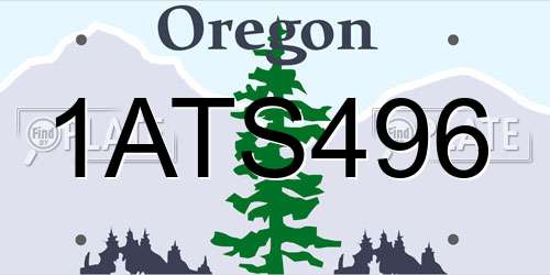 1ATS496 Oregon License Plate