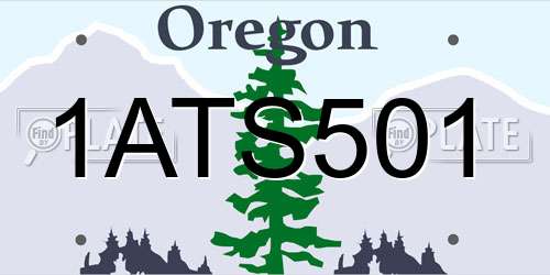 1ATS501 Oregon License Plate