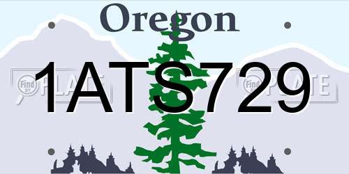 1ATS729 Oregon License Plate