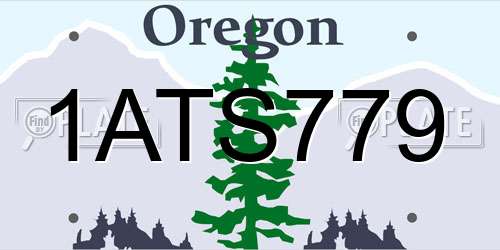 1ATS779 Oregon License Plate
