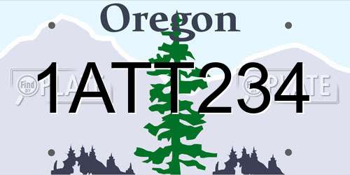 1ATT234 Oregon License Plate