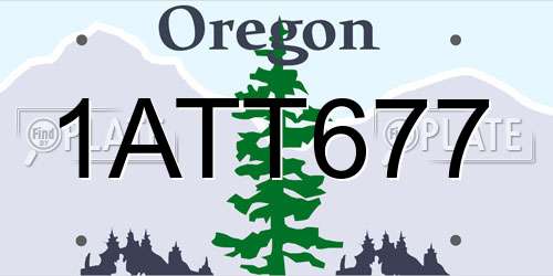 1ATT677 Oregon License Plate