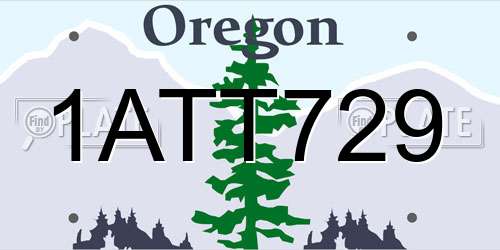 1ATT729 Oregon License Plate