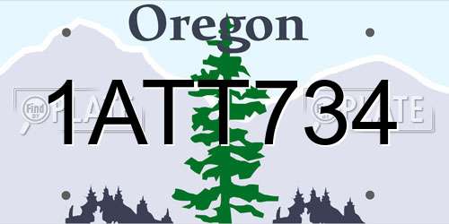 1ATT734 Oregon License Plate