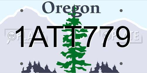 1ATT779 Oregon License Plate