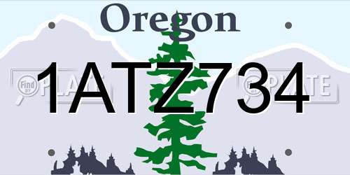1ATZ734 Oregon License Plate