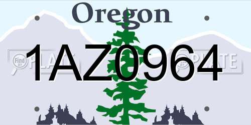 1AZ0964 Oregon License Plate