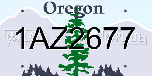 1AZ2677 Oregon License Plate