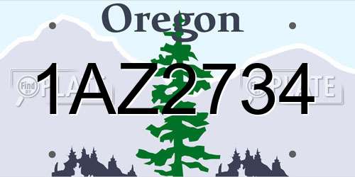 1AZ2734 Oregon License Plate