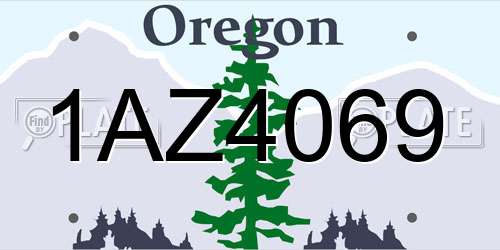 1AZ4069 Oregon License Plate