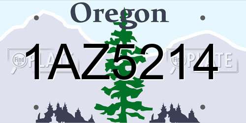 1AZ5214 Oregon License Plate
