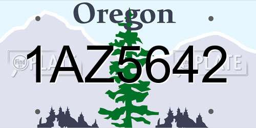 1AZ5642 Oregon License Plate