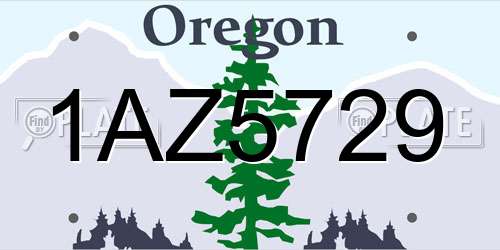 1AZ5729 Oregon License Plate