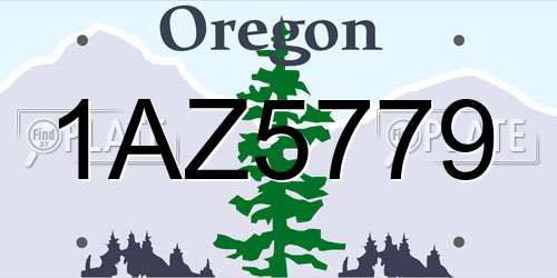 1AZ5779 Oregon License Plate