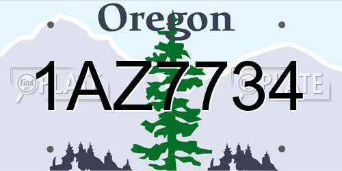1AZ7734 Oregon License Plate