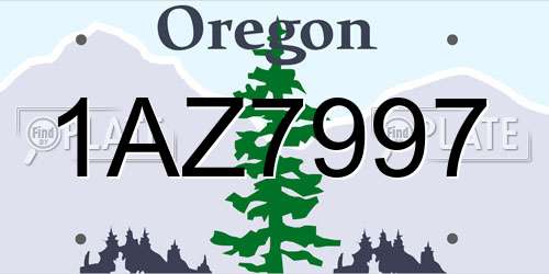 1AZ7997 Oregon License Plate