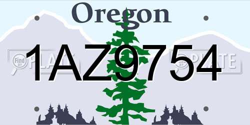 1AZ9754 Oregon License Plate