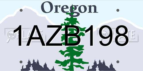1AZB198 Oregon License Plate
