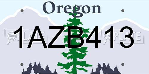 1AZB413 Oregon License Plate