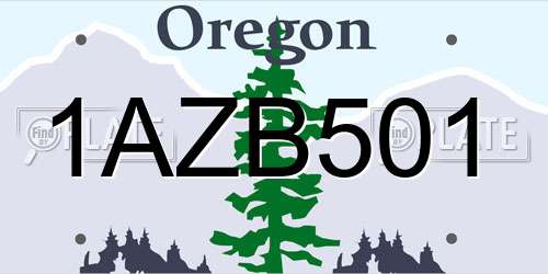 1AZB501 Oregon License Plate