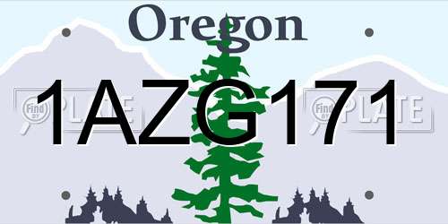 1AZG171 Oregon License Plate