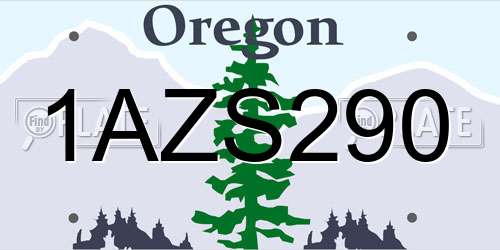1AZS290 Oregon License Plate